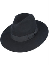 Load image into Gallery viewer, Black Wide Brim Fedora
