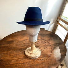 Load image into Gallery viewer, Navy Classic Fedora