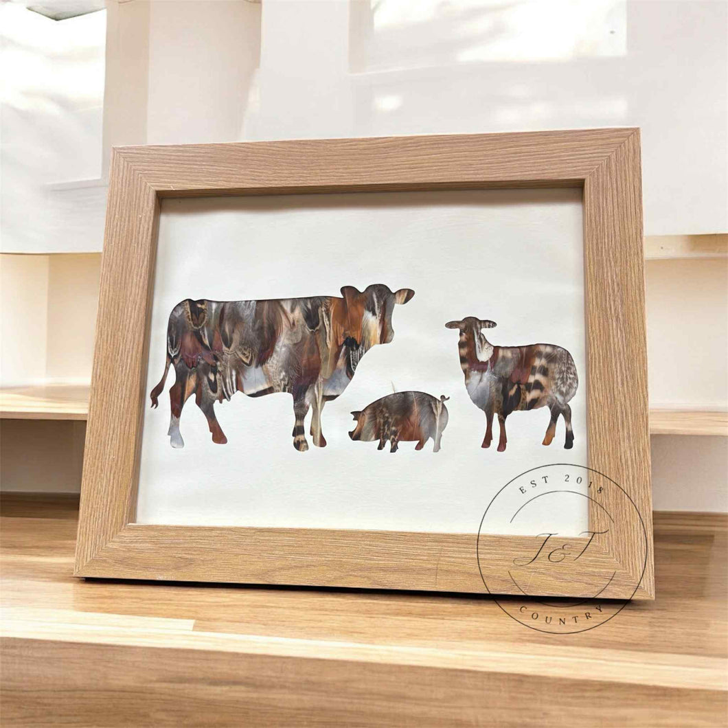 Large Farm Animal Feather Silhouette