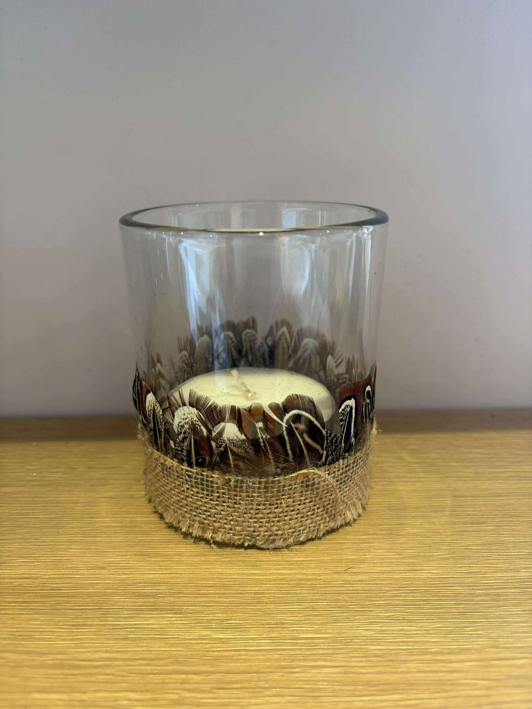 Large Feather Tea Light holder