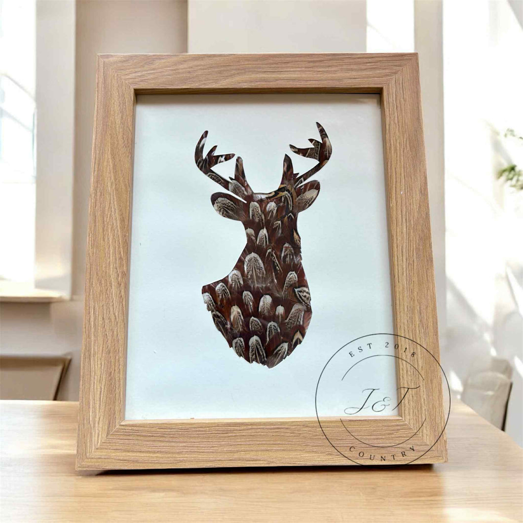 Large Feather Stag Head Silhouette