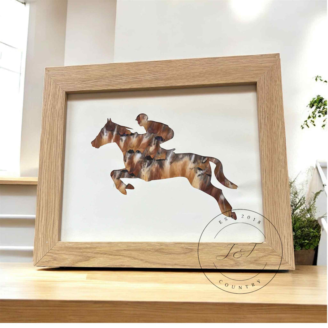Large Feather Racehorse Silhouette